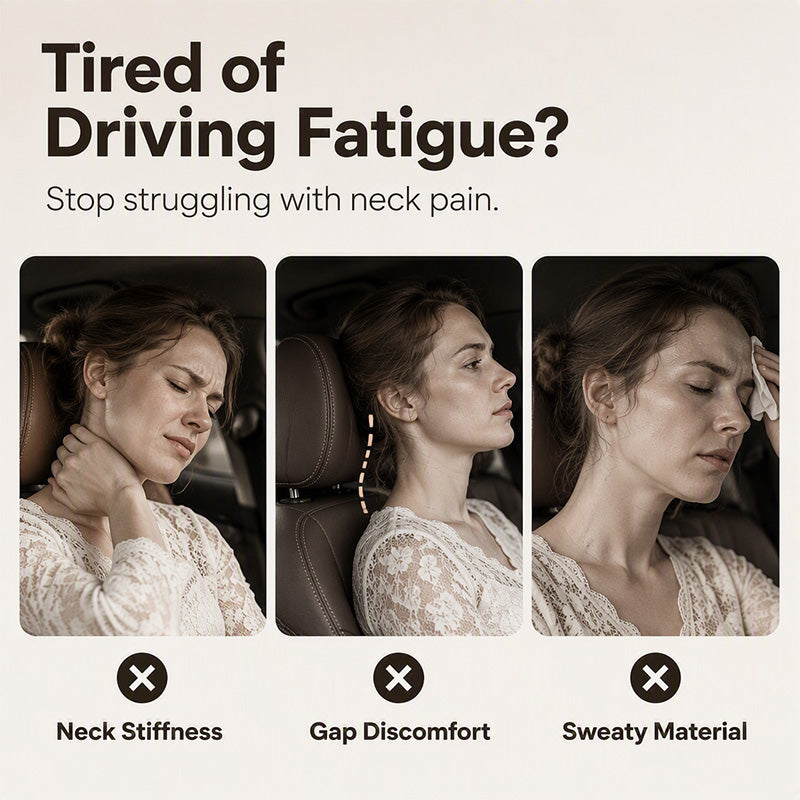 🚗💤 Drive in Comfort! Premium Memory Foam Car Neck Support Pillow