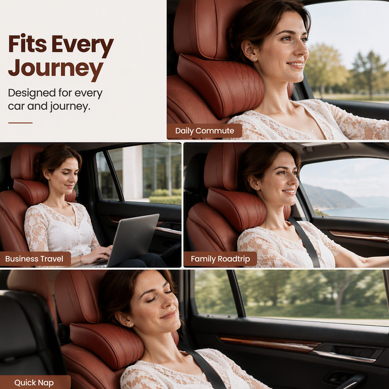 🚗💤 Drive in Comfort! Premium Memory Foam Car Neck Support Pillow
