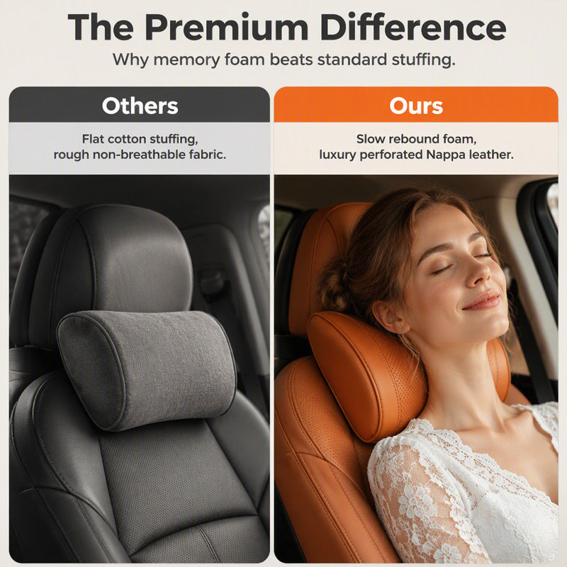 🚗💤 Drive in Comfort! Premium Memory Foam Car Neck Support Pillow