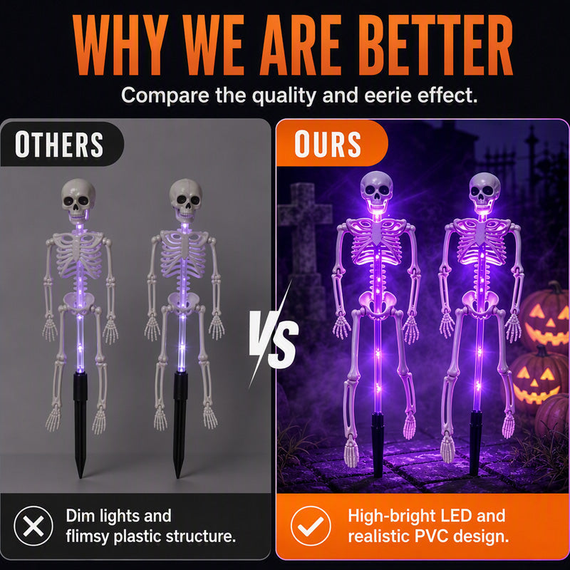 🎊 Special Blowout 🔥Solar Skeleton Ground Stake Lights Outdoor Waterproof Halloween Decor Lights