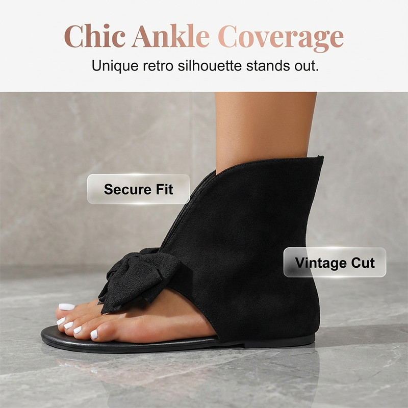 💎 Limited Deal ✨Retro Sweet Split-Toe Sandalswith Big Bow