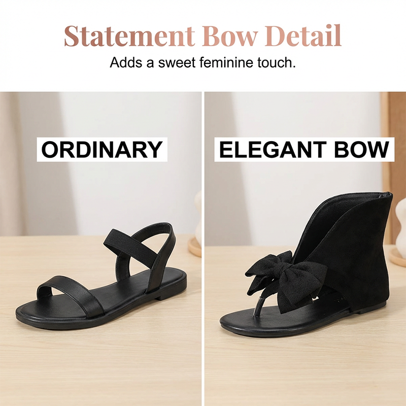 💎 Limited Deal ✨Retro Sweet Split-Toe Sandalswith Big Bow