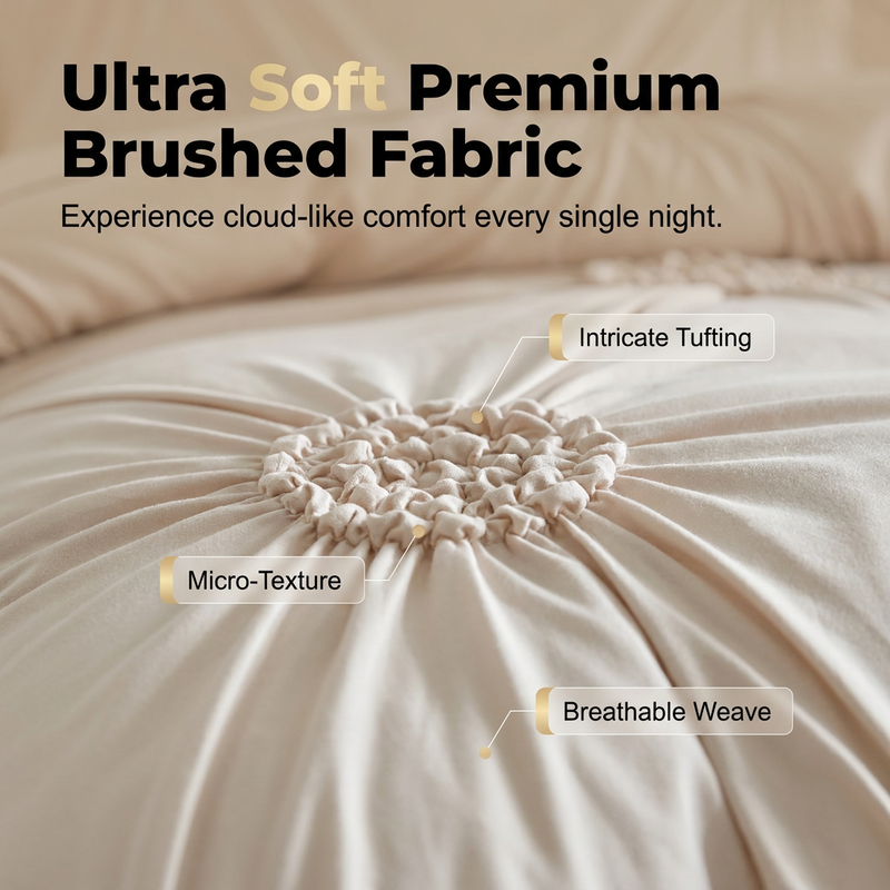 ⏳ Quick Sale 🎯Elegant Pinch Pleat Duvet Cover Set