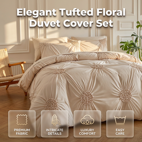 ⏳ Quick Sale 🎯Elegant Pinch Pleat Duvet Cover Set