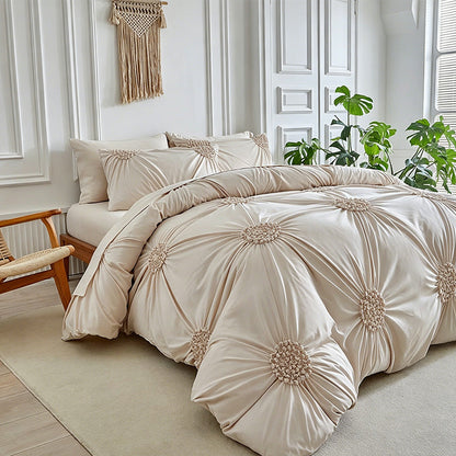 ⏳ Quick Sale 🎯Elegant Pinch Pleat Duvet Cover Set