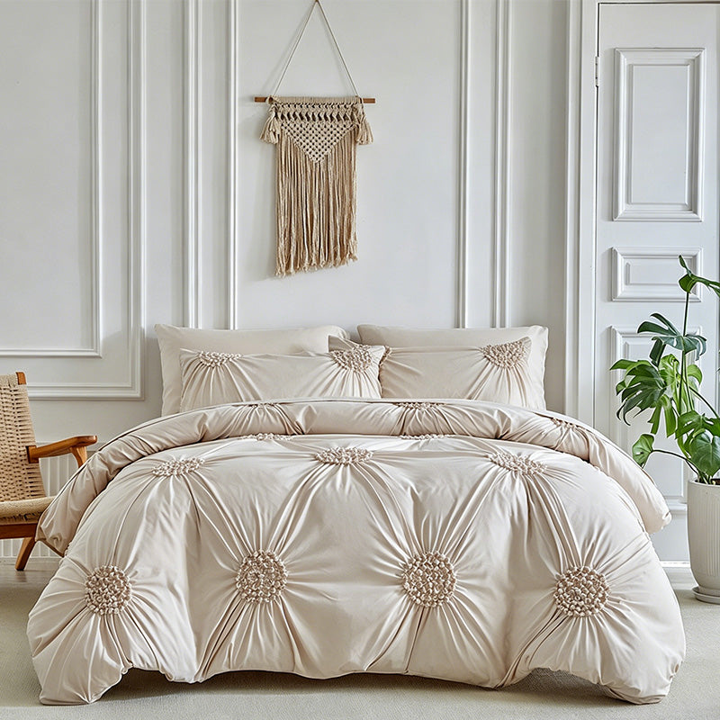 ⏳ Quick Sale 🎯Elegant Pinch Pleat Duvet Cover Set