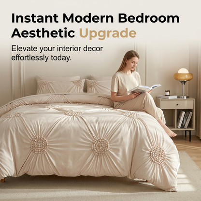 ⏳ Quick Sale 🎯Elegant Pinch Pleat Duvet Cover Set