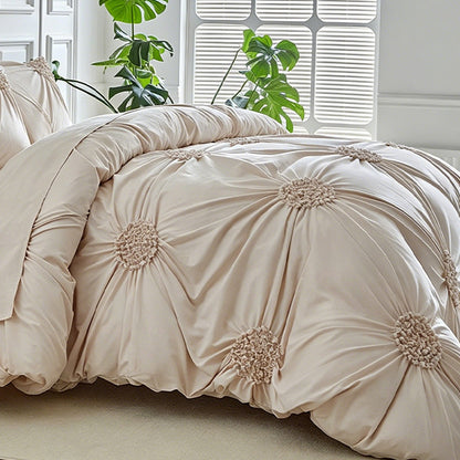 ⏳ Quick Sale 🎯Elegant Pinch Pleat Duvet Cover Set