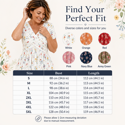 💎 Exclusive Deal 🛍️Women's V-Neck Floral Print Dress with Twist Waist