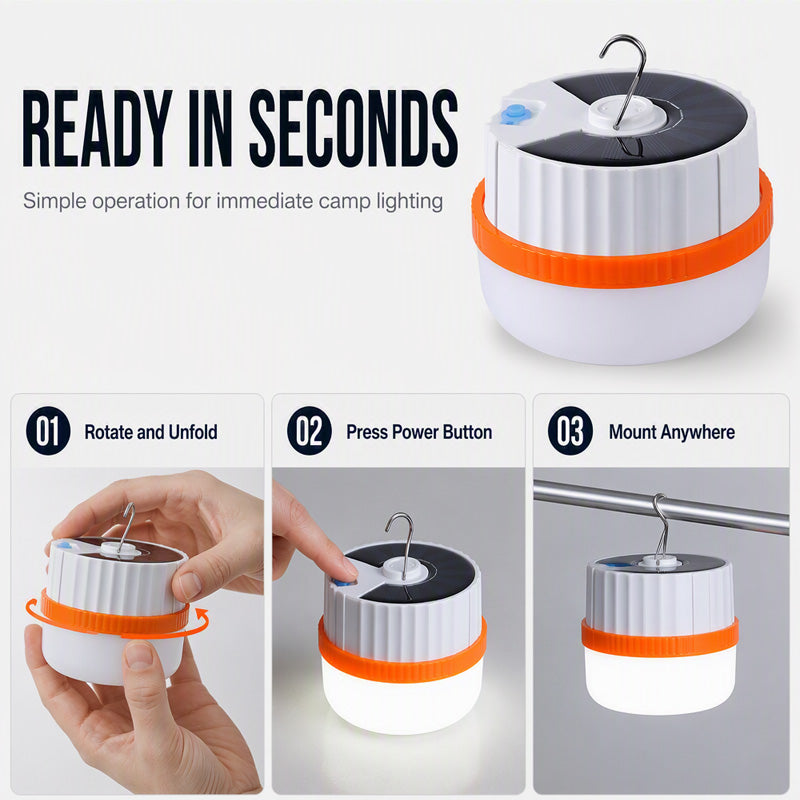 🛍️ Limited Time Drop ⚡Solar Telescopic Camping Light with Magnetic Base