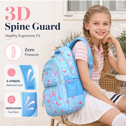 ✨ Time‑Limited Offer ⚡Girls' Cute Multi-Pocket School Backpack