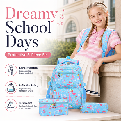 ✨ Time‑Limited Offer ⚡Girls' Cute Multi-Pocket School Backpack