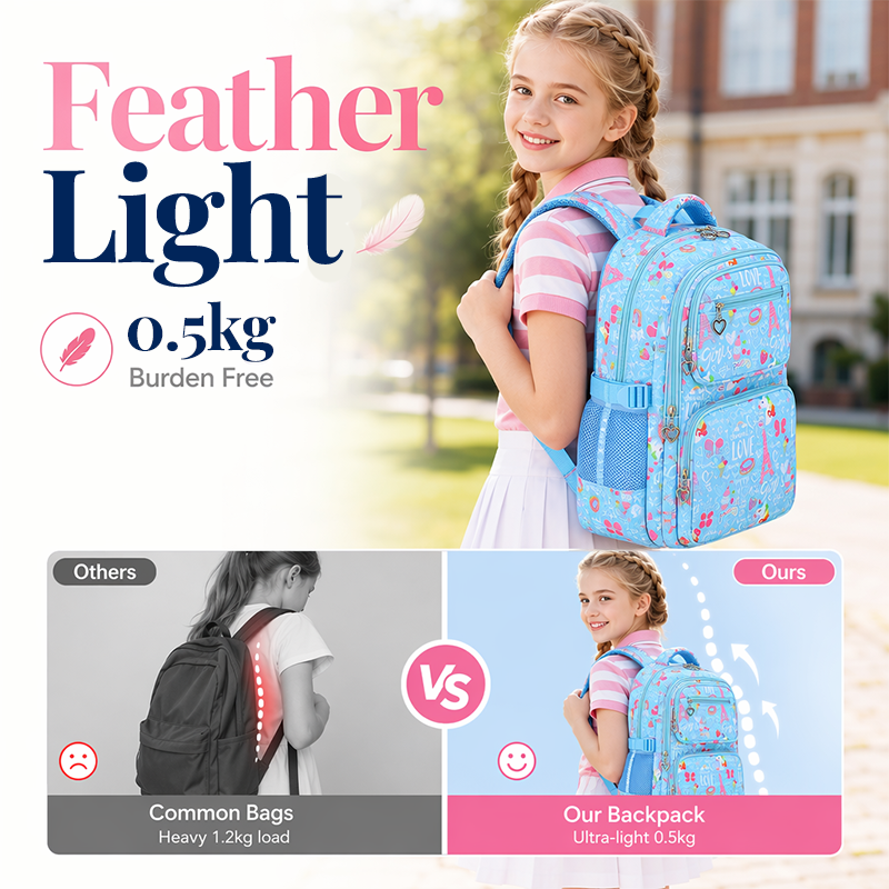 ✨ Time‑Limited Offer ⚡Girls' Cute Multi-Pocket School Backpack