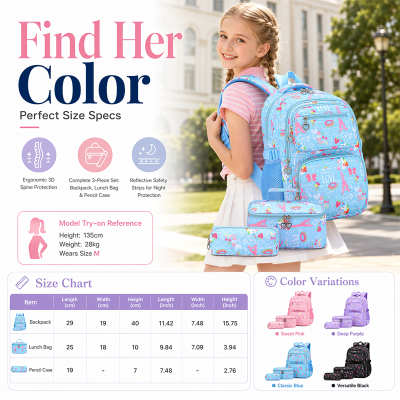 ✨ Time‑Limited Offer ⚡Girls' Cute Multi-Pocket School Backpack