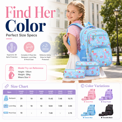 ✨ Time‑Limited Offer ⚡Girls' Cute Multi-Pocket School Backpack