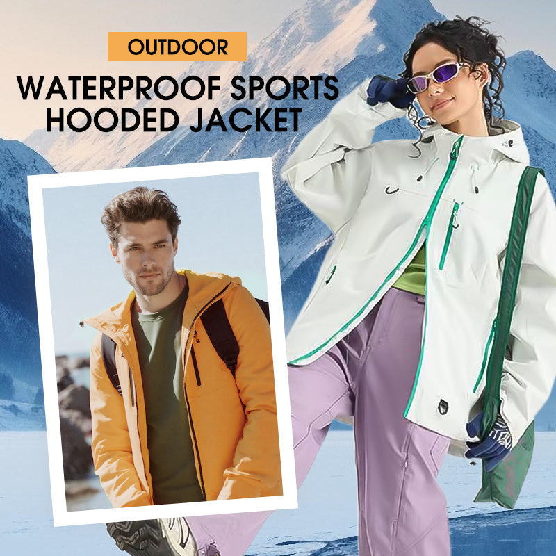 Fall New Arrivals-Outdoor Waterproof Sports Hooded Jacket– Windproof Breathable Sports Raincoat with Multi-Pockets, Durable & Abrasion-Resistant