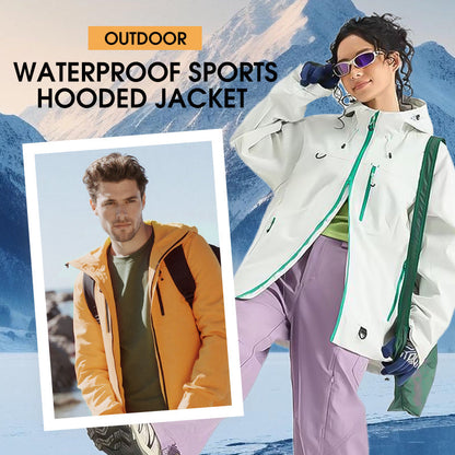 Fall New Arrivals-Outdoor Waterproof Sports Hooded Jacket– Windproof Breathable Sports Raincoat with Multi-Pockets, Durable & Abrasion-Resistant