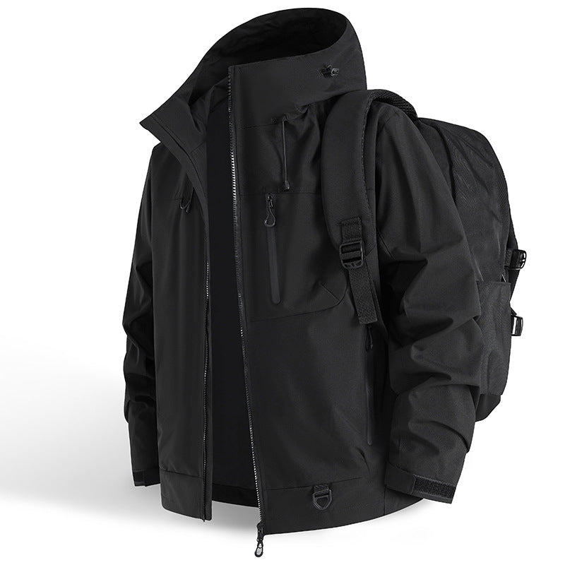 Fall New Arrivals-Outdoor Waterproof Sports Hooded Jacket– Windproof Breathable Sports Raincoat with Multi-Pockets, Durable & Abrasion-Resistant