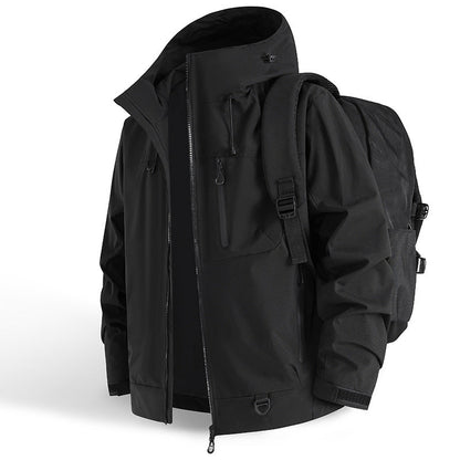Fall New Arrivals-Outdoor Waterproof Sports Hooded Jacket– Windproof Breathable Sports Raincoat with Multi-Pockets, Durable & Abrasion-Resistant