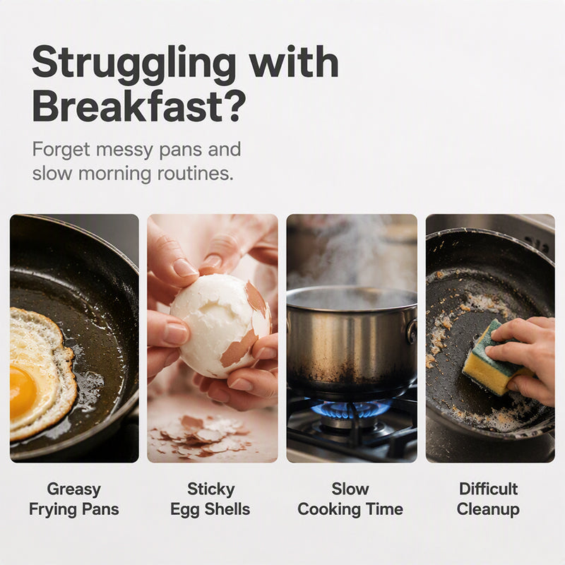 Microwave Egg Cooker – Perfect poached eggs in 2 mins, no oil & splash-proof – Quick, healthy & mess-free breakfast 🌿