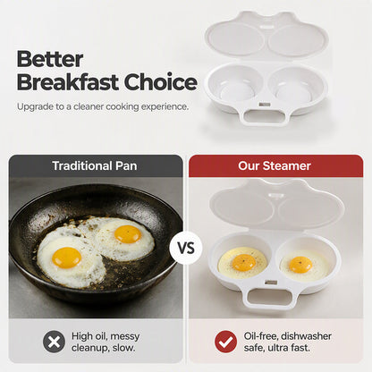Microwave Egg Cooker – Perfect poached eggs in 2 mins, no oil & splash-proof – Quick, healthy & mess-free breakfast 🌿