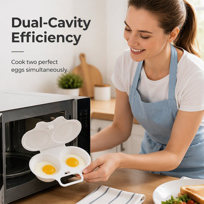 Microwave Egg Cooker – Perfect poached eggs in 2 mins, no oil & splash-proof – Quick, healthy & mess-free breakfast 🌿
