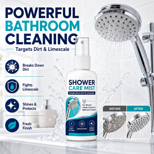 ⏳🏆2 KAUFEN, 1 GRATIS – 3er-Pack🚿✨Schnellwirkender Dusch-Kalkentferner-Spray – Löst hartnäckige Mineralablagerungen & Wasserflecken. Stellt den Wasserdurchfluss & Glanz wieder her – einfach aufsprühen & abwischen! 🧼💪