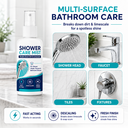 ⏳🏆2 KAUFEN, 1 GRATIS – 3er-Pack🚿✨Schnellwirkender Dusch-Kalkentferner-Spray – Löst hartnäckige Mineralablagerungen & Wasserflecken. Stellt den Wasserdurchfluss & Glanz wieder her – einfach aufsprühen & abwischen! 🧼💪