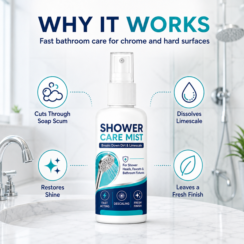 ⏳🏆2 KAUFEN, 1 GRATIS – 3er-Pack🚿✨Schnellwirkender Dusch-Kalkentferner-Spray – Löst hartnäckige Mineralablagerungen & Wasserflecken. Stellt den Wasserdurchfluss & Glanz wieder her – einfach aufsprühen & abwischen! 🧼💪