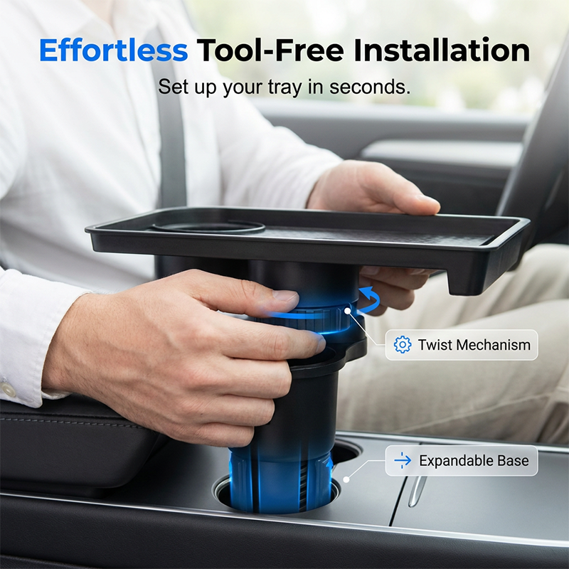 💰 Instant Discount ⏳Car Cup Holder Expander with Tray