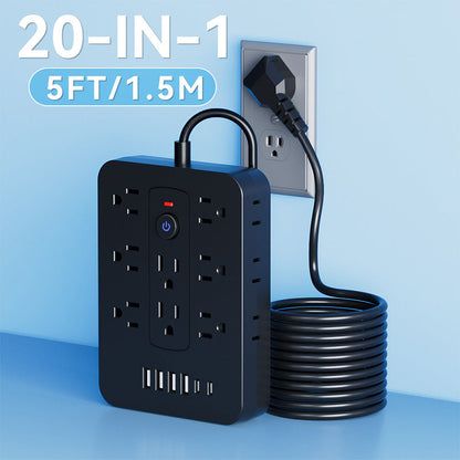💰 Instant Discount ⏳20-in-1 Power Strip with Overload Protection