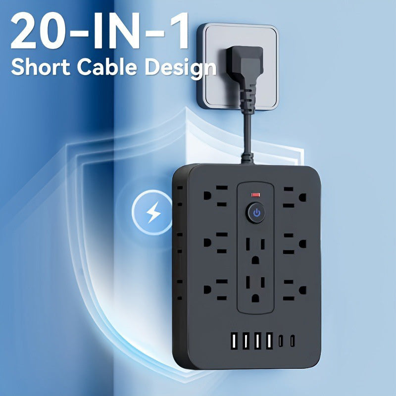 💰 Instant Discount ⏳20-in-1 Power Strip with Overload Protection