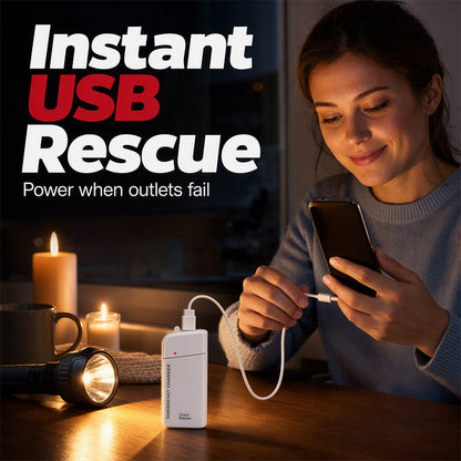 💰 Instant Discount ⏳Portable Emergency Phone Charger AA Battery Powered Power Bank with LED Flashlight