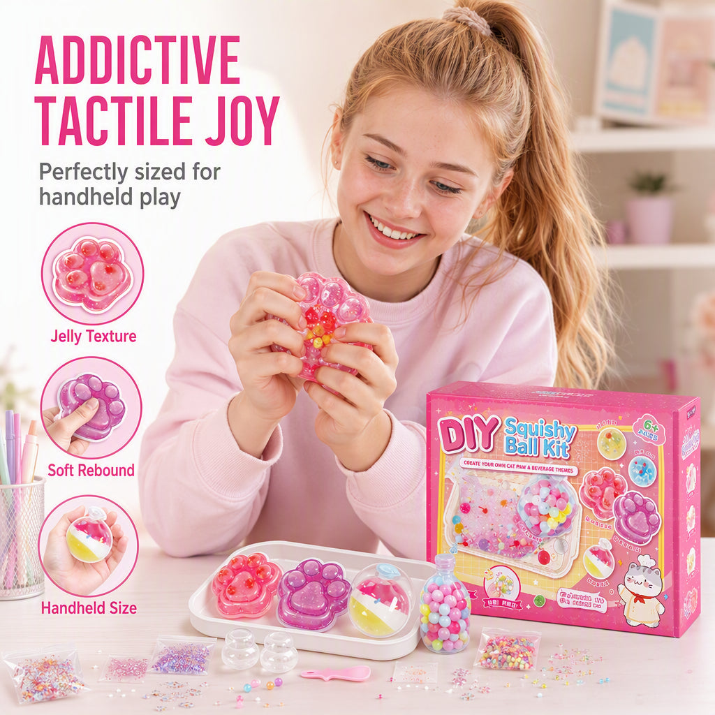 ⏳🔥LIMITED-TIME 50% OFF! ⏰DIY Fried Ice Squishy Toy Kit with Cat Claw Design for Kids