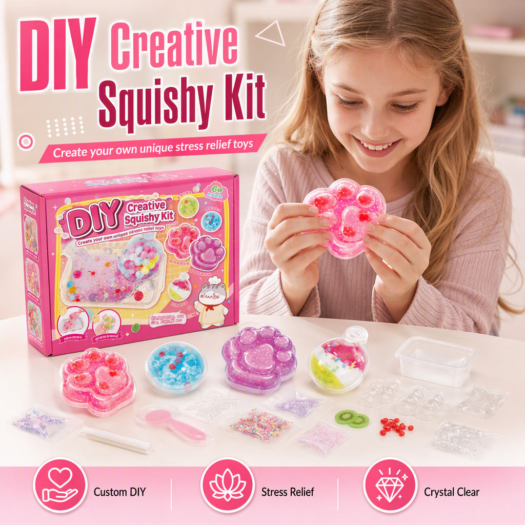 ⏳🔥LIMITED-TIME 50% OFF! ⏰DIY Fried Ice Squishy Toy Kit with Cat Claw Design for Kids
