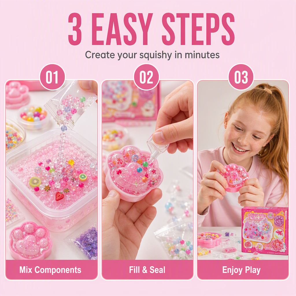 ⏳🔥LIMITED-TIME 50% OFF! ⏰DIY Fried Ice Squishy Toy Kit with Cat Claw Design for Kids