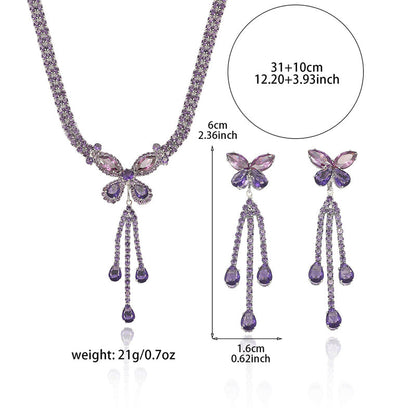 Elegant Butterfly Necklace and Earrings Set