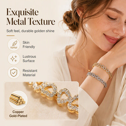 Women's Elegant Sparkling Heart Bracelet