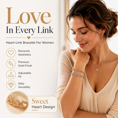 Women's Elegant Sparkling Heart Bracelet