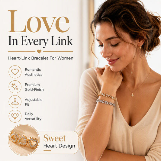 Women's Elegant Sparkling Heart Bracelet