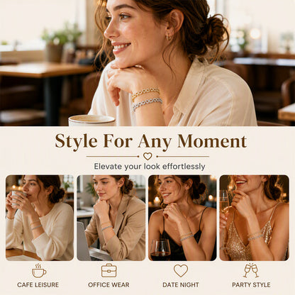 Women's Elegant Sparkling Heart Bracelet