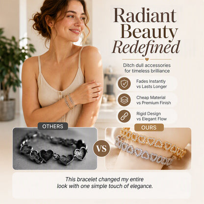 Women's Elegant Sparkling Heart Bracelet