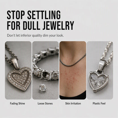Elegant Sparkling Heart Pendant Necklace