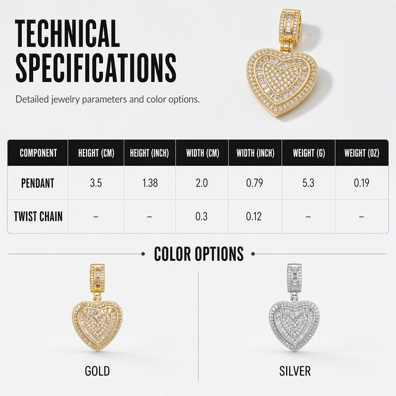 Elegant Sparkling Heart Pendant Necklace