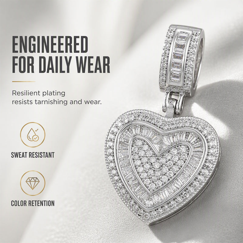 Elegant Sparkling Heart Pendant Necklace