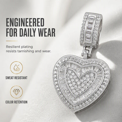 Elegant Sparkling Heart Pendant Necklace