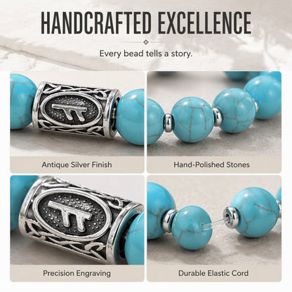 Bold Viking Natural Stone Beaded Bracelet