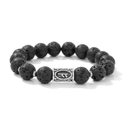 Bold Viking Natural Stone Beaded Bracelet