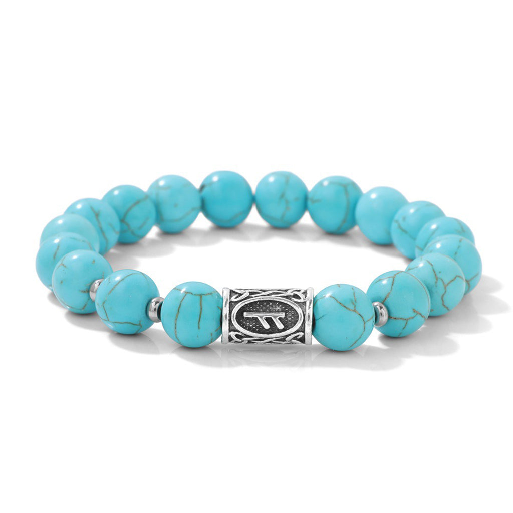 Bold Viking Natural Stone Beaded Bracelet