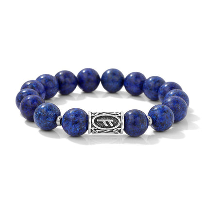 Bold Viking Natural Stone Beaded Bracelet